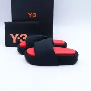 Size 5.5 Women's adidas Y-3 Platform Slide Sandals FZ4505 Black/Red