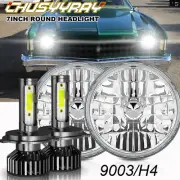 Pair 7" Inch Round LED Headlights Halo DRL for 1970-1975 Chevy Monte Carlo