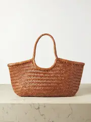 [Dragon Diffusion] Dragon Diffusion - Nantucket Large Woven Leather Tote - Tan - One size One size Brown