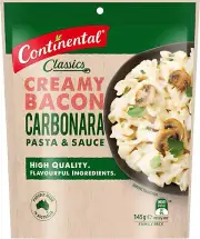 CONTINENTAL Pasta and Sauce Family Bacon and Carbonara 145G