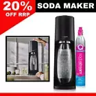 SodaStream Sparkling Water Machine Soda Maker Black 2X 1L Bottle +1 CO2 Cylinder