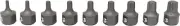 5058 STUBBY TORX BIT SET 9Pc. T10, T15, T20, T25, T27, T30, T40, T45 & T50