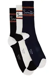 Paul Smith Logo Cotton-blend Sports Socks - set of Three - Multicoloured - One Size ONE SIZE