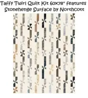 Taffy Twirl Quilt kit 60-78" Fabric Stonehenge Surface by Northcott