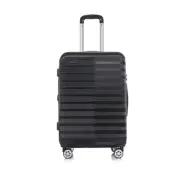 SwissTech Odyssey 76L/66cm Checked Travel Suitcase Luggage Trolley Bag Black