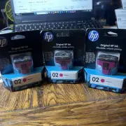 Lot -3 New Genuine HP 02 Photosmart Print Cartridge -Magenta 03/12, 04/12, 04/12