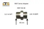 New 3/8" Male BSPP x 1/2" Male NPT Adapter 9007-06-08 Carbon Steel