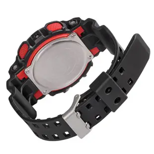 CASIO卡西歐G-SHOCK 外觀更顯剛強三錶盤設計錶-黑紅色(GA-100-1A4)原廠公司貨
