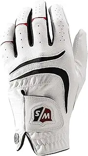 Wilson W/S Grip Plus Mens Right Hand Golf Glove, White, Medium