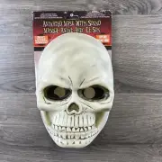 Skeleton Skull Animated Mask with Sound, Halloween Plastic Jaw Moves