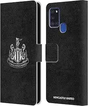 Head Case Designs Officially Licensed Newcastle United Football Club Distressed Crest Leather Book Wallet Case Cover Compatible With Samsung Galaxy A21s (2020)