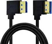 Dafensoy Displayport 1.4 Cable 8K@60Hz, 90 Degree Right Angled Displayport Male to Left Angled Displayport Male Cable, Support 8K/60Hz, 4K/144Hz Audio Video Speed up to 32.4Gbps (3.3Feet(1M))
