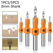 Versatile HSS Countersink Router Bit Set Smooth Cutting Edge Woodworking Cutter