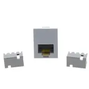 P&S Innovate Gray Smooth Jack Cat3 RJ45 Category 3 8-Position T568A/B S38-GRY
