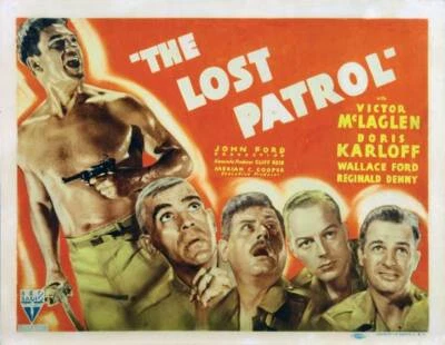 The Lost Patrol Lobby Card Victor Mclaglen Boris Karloff Movie Old Photo