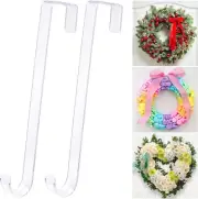 12" Clear Wreath-Hanger Non Scratch Over The Door Hooks,2 Clear-2 Pack-12in