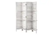 Oikiture 4 Panel Room Divider Privacy Screen With Shelves White