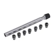 C10 Er8A 100L Collet Chuck Holder + 7Pcs Precision Er8 Spring Collet Set silver black