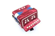 Kids Button Accordion Red Shell Finish Bass Treble MA218-RED