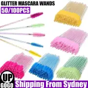 Disposable Glitter Mascara Wands Eyelash Brushes Applicator Extension Brush AU