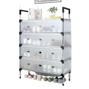 NNETM Say goodbye to dusty shoes with this convenient dustproof storage shelf
