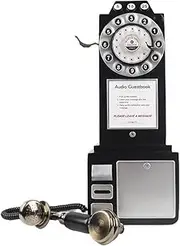 Vintage Telephone Model,Telephone Wall- Mounted Vintage Phone,Dial Landline Phone Ornament,Vintage Telephone Model Retro Wall Mounted Phone Decor,Classic Phone Craft Decor for Office Bar Cafe/100 (Co