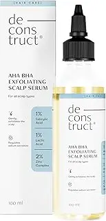 Deconstruct Aha Bha Exfoliating Hair Serum | 1% Salicylic Acid + 1% Lactic Acid + 2% Zinc Complex | Water-Based | For Greasy Scalp | Fights Acne | 100Ml