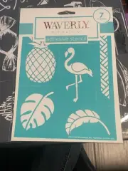 STENCILS Waverly Inspirations Adhesive 8" x 6" FLAMINGO Leaves Flowers 7 Designs