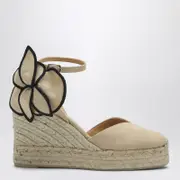 [Castañer] Expadrillas Coco 105 sand color with flower 39 IT Beige