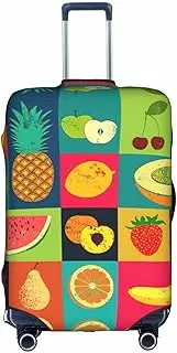 [pvinnk] Art Style Fruit Print Protective Luggage Cover Elastic Washable Suitcase Travel Gear Protector, White, Medium