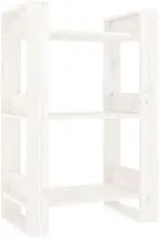 Bookcase Room Divider White 60x35x91 cm Solid Pine Wood - Space-Saving Standing Shelf for Small Spaces, Home Office & Living Room, Sturdy & Eco-Friendly Furniture