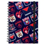 Melbourne Demons AFL Hard Cover Through the Years Logo Spiral Bound A5 Notebook