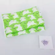 Baby Burp Cloths 2 Pack Green White Rabbit Silver Sparkles Towelling Handmade