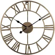 Weatherproof Outdoor Wall Clock, Retro Garden Wall Clocks Iron Garden Ornaments Outdoor, Roman Numeral Precise Timing Antirust Durable