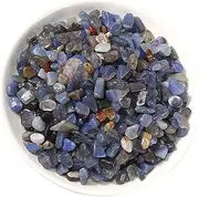 Beitmax 2.2 Lb Blue Agate Crushed Stone Tumbled Chips Bulk, Natural Polished Aquarium Gravel Rocks Crystals Stones for Succulents Cactus Terrarium DIY,7~9mm/2.2lb