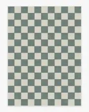 275' x 365' | Machine Washable Runner Rug | Kid & Pet Friendly | Indoor Rug | Jaque Checkered Slate Green Flatwoven Rug | Ruggable