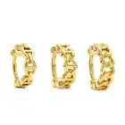 18K Gold Vermeil Chain Nose Rings Set of 3, Handmade Jewelry Rare Gift For Her