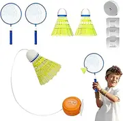 Automatic Rebound Badminton,Badminton Racket Swing Trainer - Adjustable Rebound Shuttlecock Practice Single Racket Swing Kit Agility Training for Kids Adult