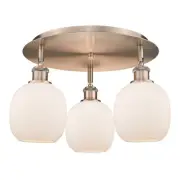 Innovations Lighting 516-3C-10-18 Belfast Flush Belfast 3 Light - Antique Copper