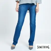 在飛比找樂天市場購物網優惠-SOMETHING 保溫直筒牛仔褲-女款 拔洗藍