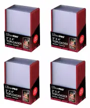 100 x Ultra Pro RED TOPLOADERS Rigid Card Protector Pokemon 35pt MTG TOP LOADERS