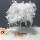 (White)Feather Table Lamp Light Luxury Bedside Lamp Night Light For Bedroom L A