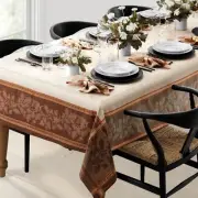 WILLIAMS-SONOMA -New JACQUARD FOLIAGE Tablecloth - Warm Neutral Hues - 70 x 108"