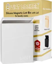 Silicone Magnetic Lint Bin Lid Laundry Room Lint Locker Bright White