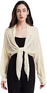 [TiaoBug] Womens Floral Sheer Mesh Shrug Bolero Long Sleeves Open Front Wraps Cropped Cardigan