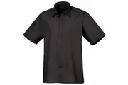 Premier Mens Short Sleeve Formal Poplin Plain Work Shirt (Black) - UTRW1082