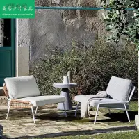 在飛比找蝦皮購物優惠-可開統編 戶外沙髮 庭院藤編椅 柚木傢具組閤 休閒花園躺椅 