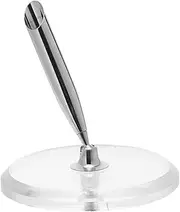 KALLORY Acrylic Crystal Signing Pen Holder with Round Base for Weddings Engagements and Special Events Elegant Pen Stand for Guest Book Signatures and Souvenirs
