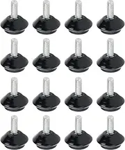 WDONAY M6 Adjustable Furniture Feet 16Pcs Swivel Furniture Leg Levelers Table Chair Leveling Feet, Angle Height Adjustable, Black