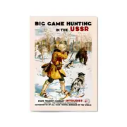 Big Game Hunting in the USSR Vintage Wall Art